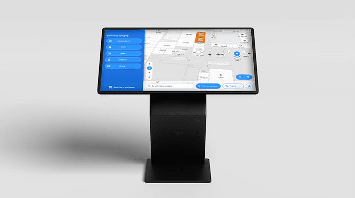 Preview of the public wayfinding kiosk redesign
